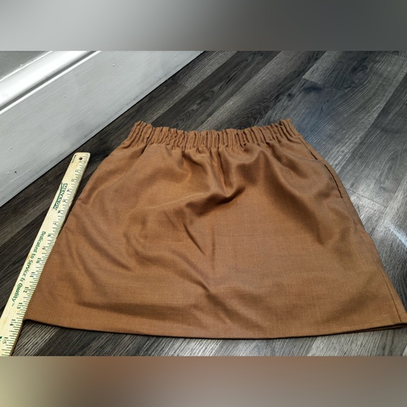 J. Crew Camel Mini Skirt wool blend fall neutral minimalist short size 6 - Picture 2 of 11